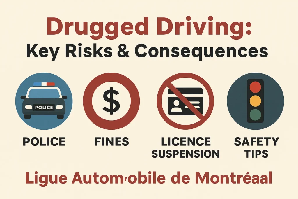 Drugged driving awareness infographic highlighting safety risks