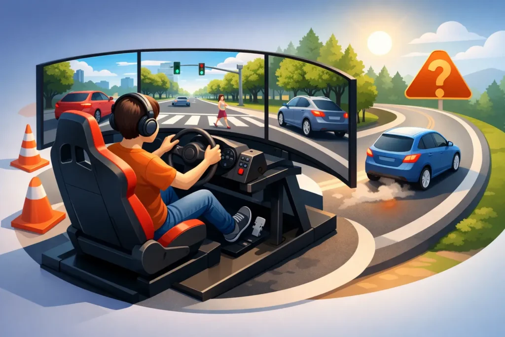 Do Driving Simulators Help Beginners Learn Safely?